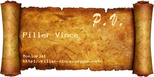 Piller Vince névjegykártya